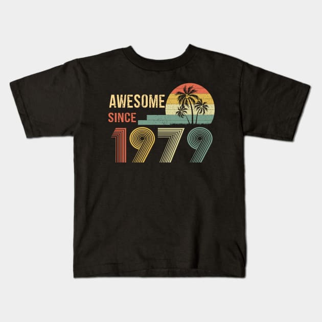 43 Years Old Awesome Since 1979 Gifts 43th Birthday Gift Kids T-Shirt by peskybeater